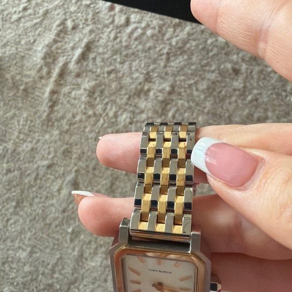 Tory Burch Robinson Two-Tone Rectangular Watch - Picture 4 of 6